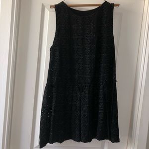Black eyelet dress with lining